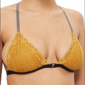 Topshop Intimates & Sleepwear - Topshop Cordelia Bralette in Mustard and Navy Blue Topshop Intimates & Sleepwear - Topshop Cordelia Bralette in Mustard and Navy Blue